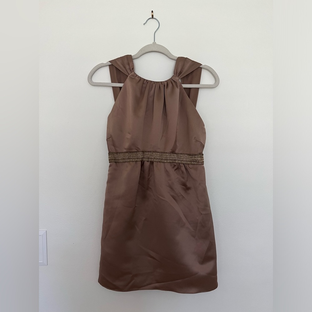Vera Wang Taupe cocktail dress. Size 2